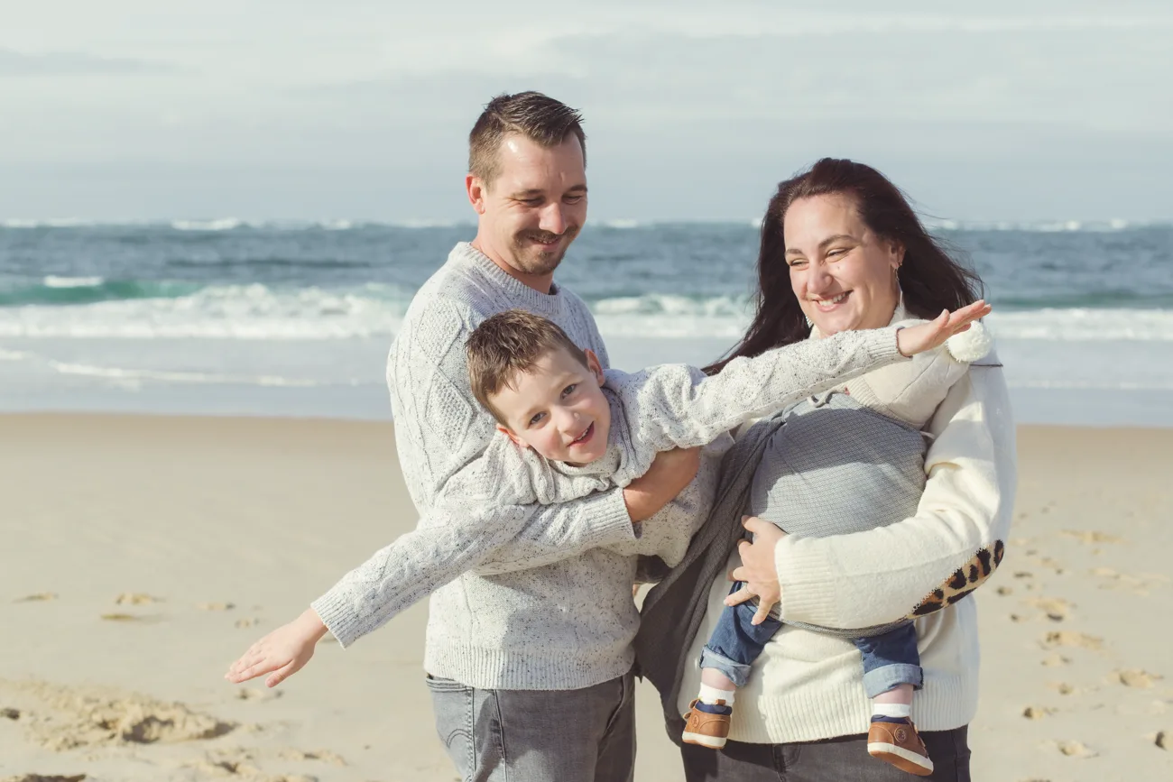 Séance photo de famille à la plage — Amour et Lumière, Bassin d'Arcachon
