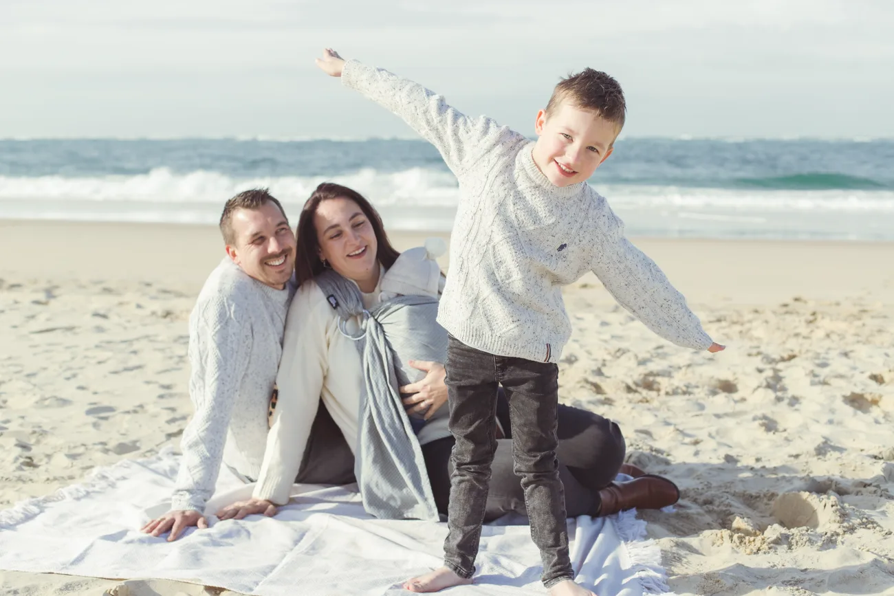 Séance photo de famille à la plage — Amour et Lumière, Bassin d'Arcachon